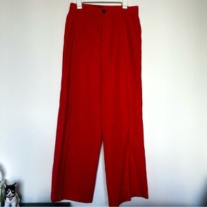 ZARA Flowy Pleated Red Pants